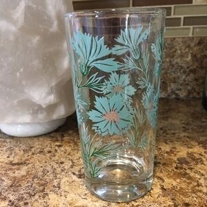 Vintage Swanky Swig Blue Cornflower Floral Tumbler